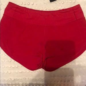 Red lululemon shorts